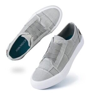 JENN ARDOR Women Canvas Slip On Sneakers Gray‎ Casual Walking Shoes Size 7.5 NEW